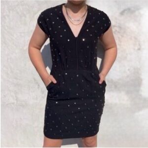 Hoss Intropia Studded Black Mini Dress Size 36